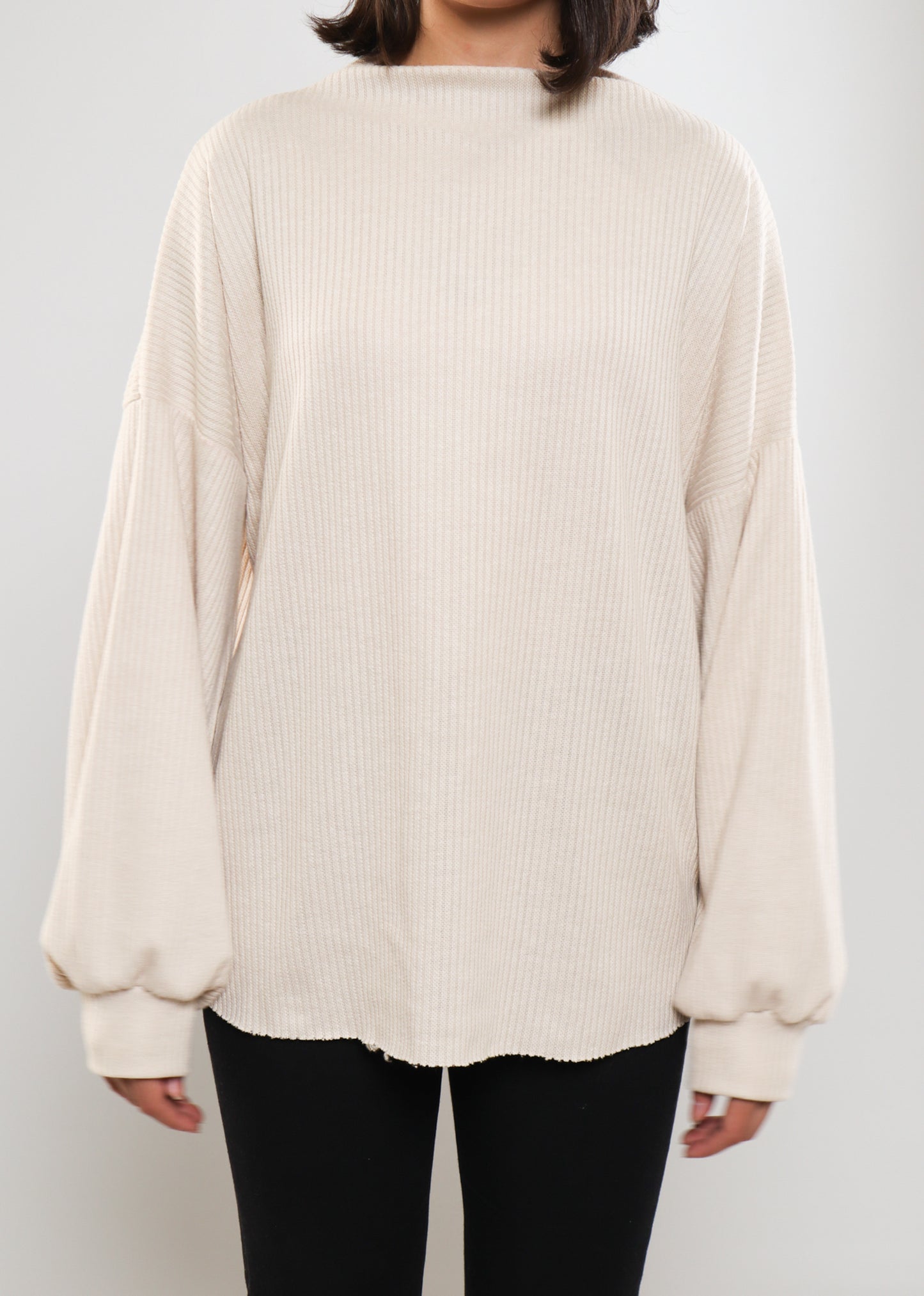 Beige Rib Top