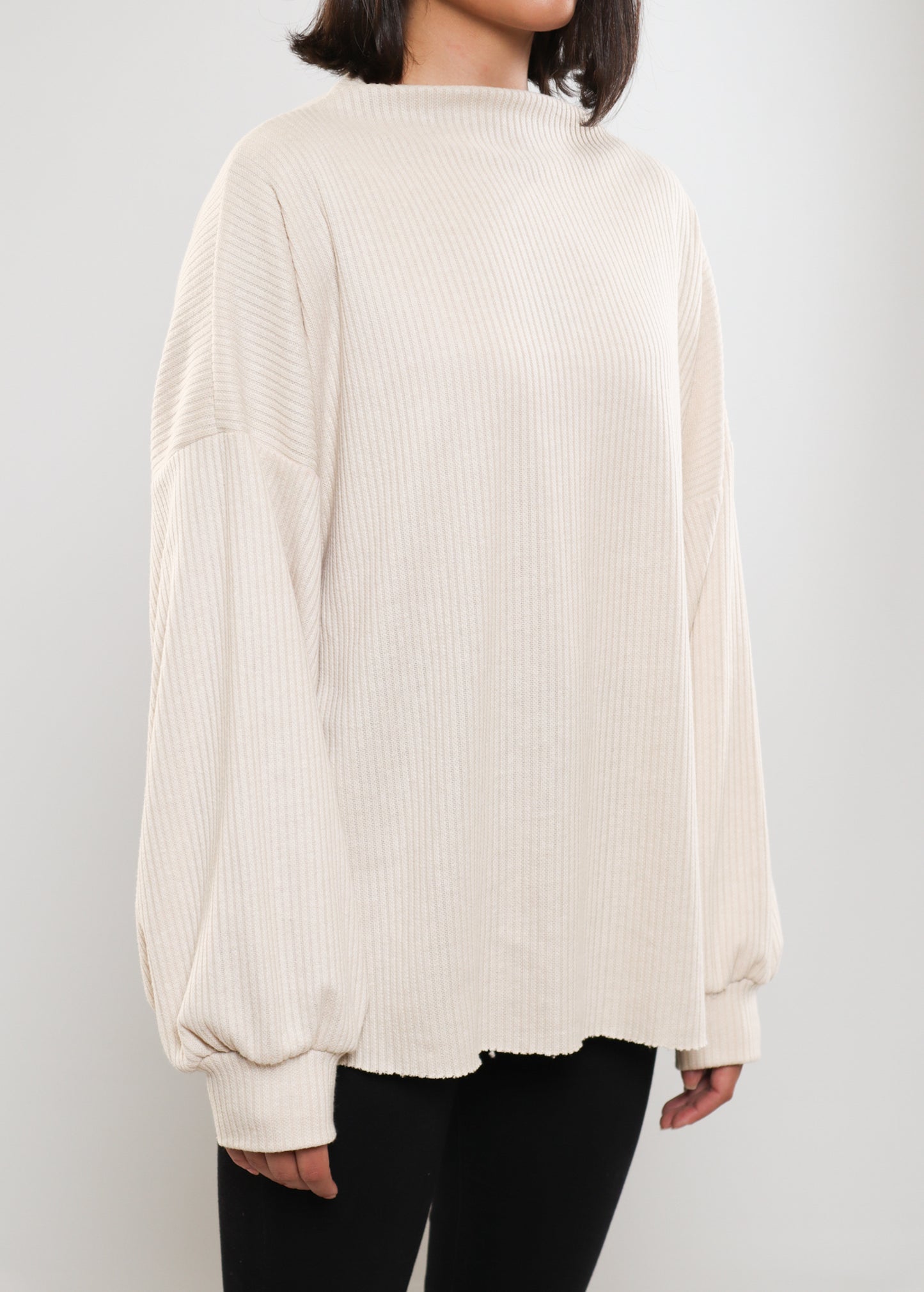 Beige Rib Top