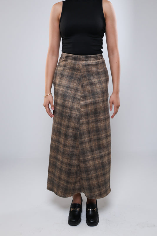 Soft Lycra Plaid Skirt